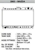 CSF RADIATOR 2863 98-05 Mazda Miata