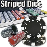 500 Ct - Pre-Packaged - Striped Dice 11.5 G - Aluminum PCS-1403