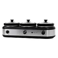 Culinary Chef Ccsc3105-Ss 420-Watt Triple Slow Cooker And Buffet Server With Thr