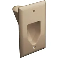 Datacomm Electronics 45-0001-Iv 1-Gang Recessed Cable Plate (Ivo
