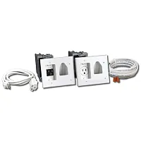 Datacomm Electronics 50-3323-Wh-Kit Flat Panel Tv Cable Organizer Kit With Power