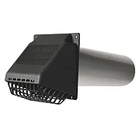 Deflecto Rvhablk4 4-In. Wide-Mouth Dryer Vent Hood Kit With Damper, Detachable B