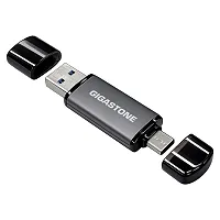 Gigastone Gs-Ac4400Gy-128Gb-1Pk-R Dual Usb-C And Usb-A Flash Drive, Usb 3.2 Gen