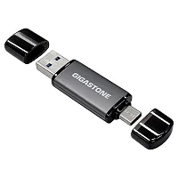 Gigastone Gs-Ac4400Gy-256Gb-1Pk-R Dual Usb-C And Usb-A Flash Drive, Usb 3.2 Gen
