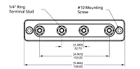 EGIS MOBILE 6150400 Commonbus Four 1/4' Studs - 150 Amp
