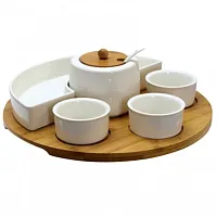 Elama Signature 8 Piece Appetizer Serving Set with 4 Serving Dishes, Center Cond