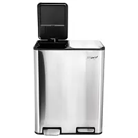 Elama 2 Section 30 Liter/ 8 Gallon Each Section Trash and Recycling Step Bin wit