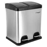 Elama 2 Section 15 Liter/ 4 Gallon Each Section Trash and Recycling Step Bin in