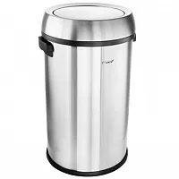 Elama Large 17 Gallon Swing Lid Stainless Steel Cylindrical Trash Bin