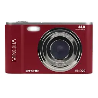 Minolta Mnd20-R Mnd20 16X Digital Zoom 44 Mp/2.7K Ultra Hd Digital Camera (Red)
