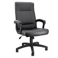 Elama High Back Adjustable Faux Leather Office Chair in Black