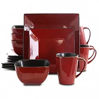 Elama Harland Loft 16 Piece Modern Premium Stoneware set with Co