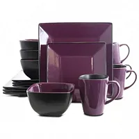 Elama Mulberry Loft 16 Piece Modern Premium Stoneware Dinnerware