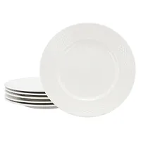 Elama Ophelia 6 Piece Stoneware Dinner Plate Set in White
