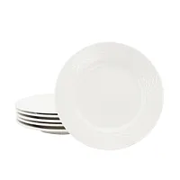 Elama Ophelia 6 Piece Stoneware Salad Plate Set in White