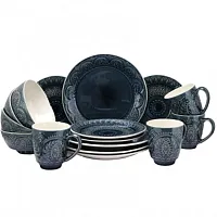 Elama&#039;s Petra 16 Piece Stoneware Dinnerware Set