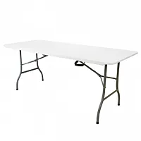 Elama 8 Foot Plastic Folding Table in White