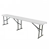 Elama 6 Foot Plastic Folding Bench in White