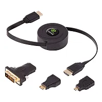 Retrak Etcablehdm Retractable Standard Hdmi Cable With Mini, Micro, And Dvi Adap