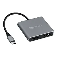 Helix Ethhub4 Proseries Usb Connect 4-In-1 Usb-C Adapter With Dual Hdmi, Usb-C,