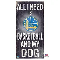 Fan Creations Golden State Warriors Distressed Basketball And My Dog Sign