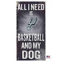 Fan Creations San Antonio Spurs Distressed Basketball And My Dog Sign