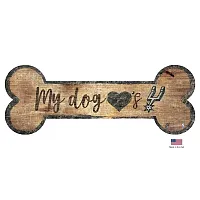 Fan Creations San Antonio Spurs Distressed Dog Bone Wooden Sign