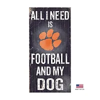 Fan Creations Clemson Tigers Distressed Football And My Dog Sign