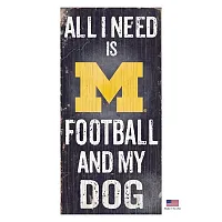 Fan Creations Michigan Wolverines Distressed Football And My Dog Sign