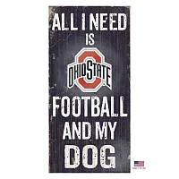 Fan Creations Ohio State Buckeyes Distressed Football And My Dog Sign