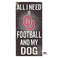 Fan Creations Oklahoma Sooners Distressed Football And My Dog Sign