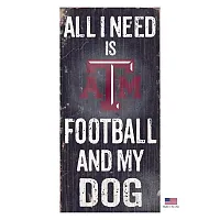 Fan Creations Texas A&M Aggies Distressed Football And My Dog Sign