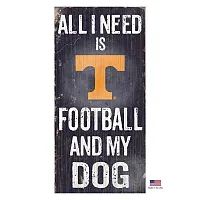 Fan Creations Tennessee Volunteers Distressed Football And My Dog Sign