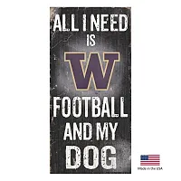 Fan Creations Washington Huskies Distressed Football And My Dog Sign
