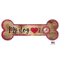 Fan Creations Alabama Crimson Tide Distressed Dog Bone Wooden Sign