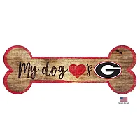 Fan Creations Georgia Bulldogs Distressed Dog Bone Wooden Sign