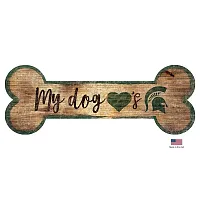Fan Creations Michigan State Spartans Distressed Dog Bone Wooden Sign