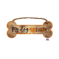 Fan Creations Oklahoma State Cowboys Distressed Dog Bone Wooden Sign