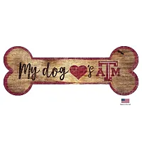 Fan Creations Texas A&M Aggies Distressed Dog Bone Wooden Sign