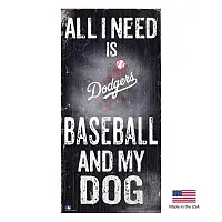 Fan Creations Los Angeles Dodgers Distressed Baseball And My Dog Sign