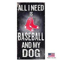 Fan Creations Boston Red Sox Distressed Baseball And My Dog Sign