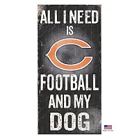 Fan Creations Chicago Bears Distressed Football And My Dog Sign