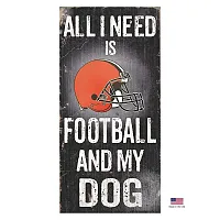 Fan Creations Cleveland Browns Distressed Football And My Dog Sign