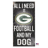 Fan Creations Green Bay Packers Distressed Football And My Dog Sign