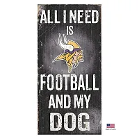 Fan Creations Minnesota Vikings Distressed Football And My Dog Sign
