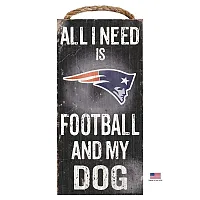 Fan Creations New England Patriots Distressed Football And My Dog Sign