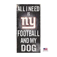Fan Creations New York Giants Distressed Football And My Dog Sign