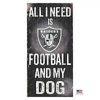 Fan Creations Oakland Raiders Distressed Football And My Dog Sign