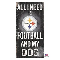 Fan Creations Pittsburgh Steelers Distressed Football And My Dog Sign