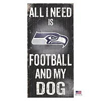 Fan Creations Seattle Seahawks Distressed Football And My Dog Sign